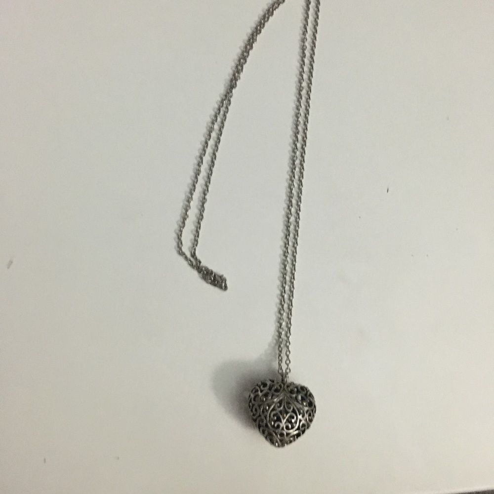 Long Vintage Heart Necklace
